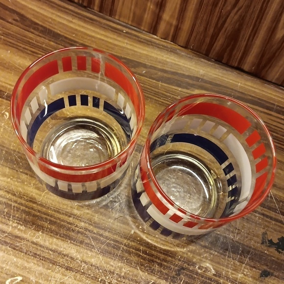 Vintage Libbey patriotic red white blue barware party cookout glass Ware - Picture 2 of 5